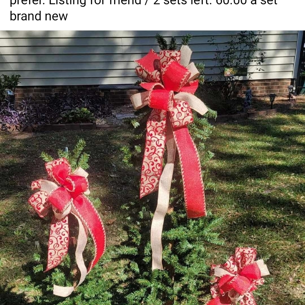 Festive Red and Cream Ribbon Decorations